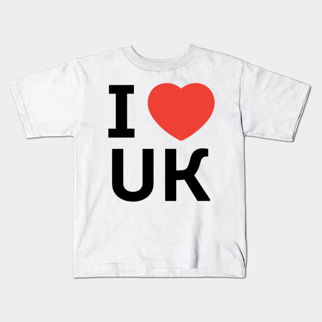 I LOVE UK Kids T-Shirt by JamesBennettBeta